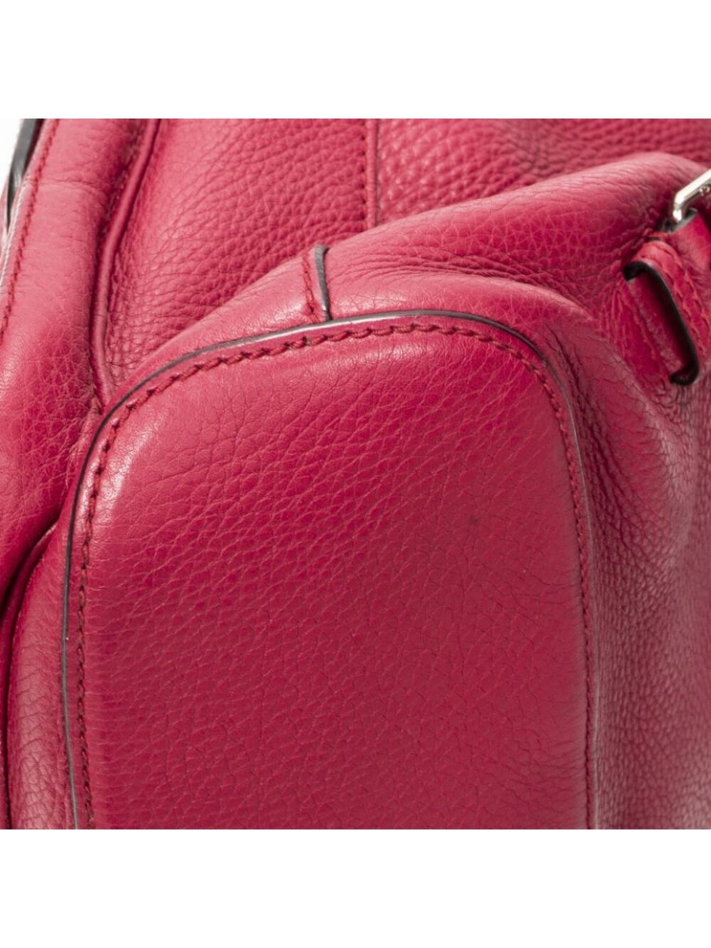 Gucci Bamboo Backpack Tassel Fuchsia Pink Gray Calfskin Leather - Picture 8 of 10